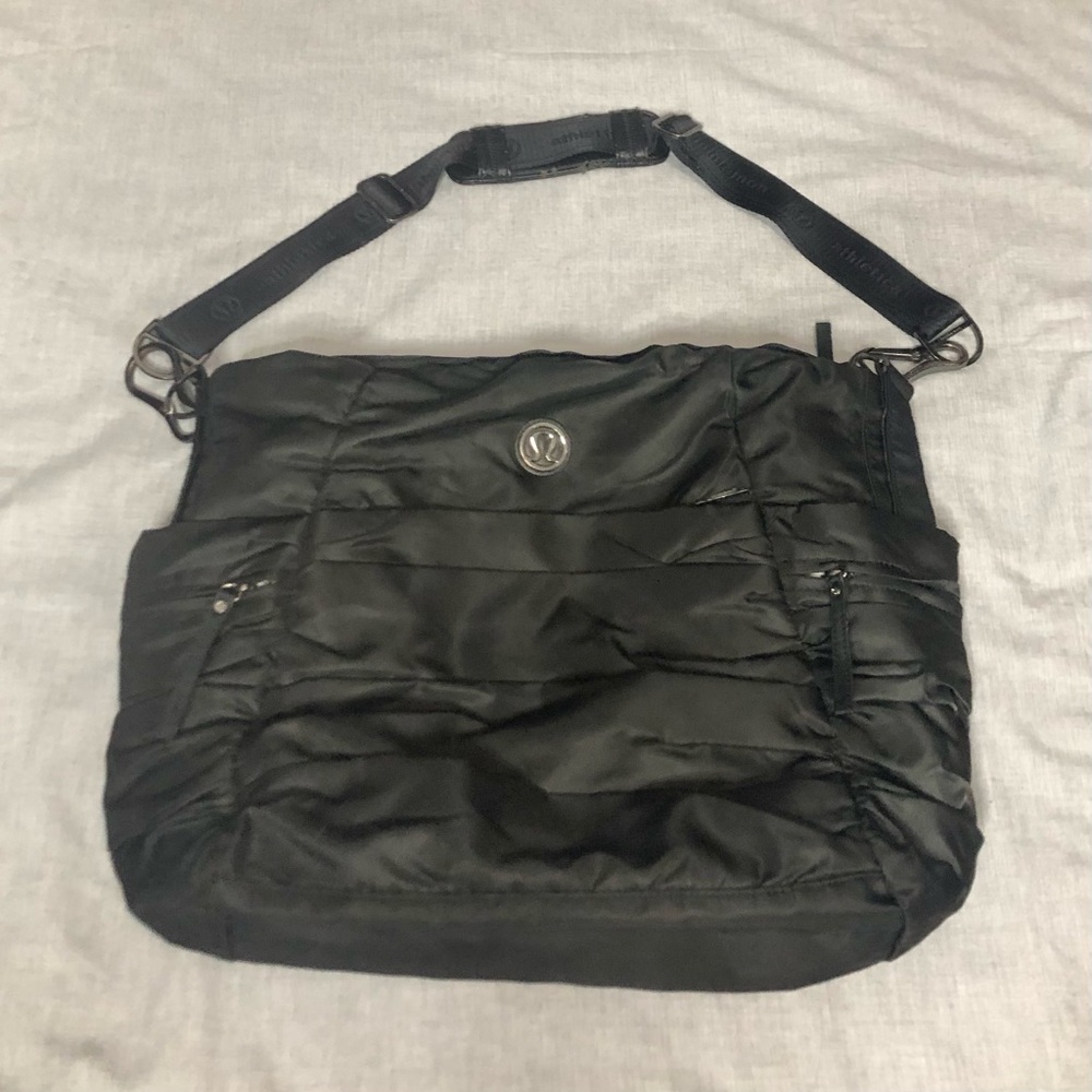 Lululemon Athletica Black Nylon Messenger Bag